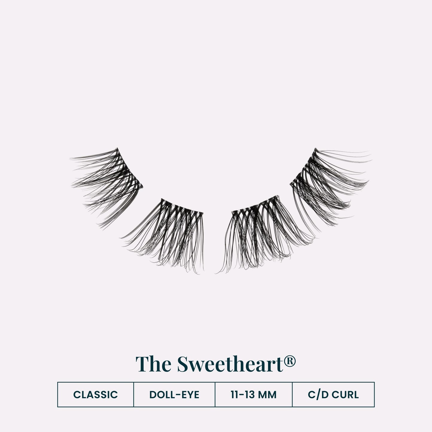 The Sweetheart cluster lash segments 11-13mm medium volume