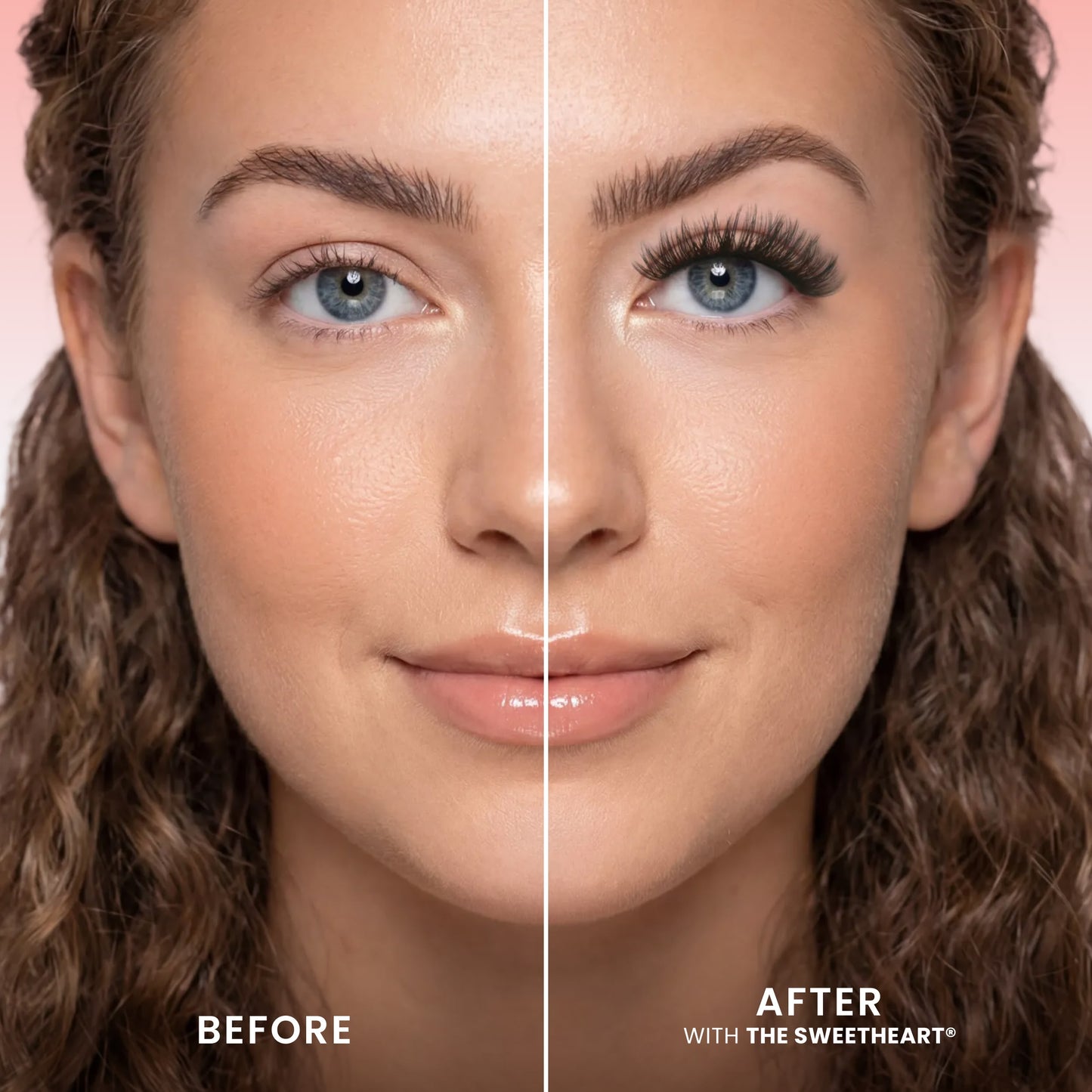 Before and after DIY lash clusters using FlutterHabit Made for This Adhesive
