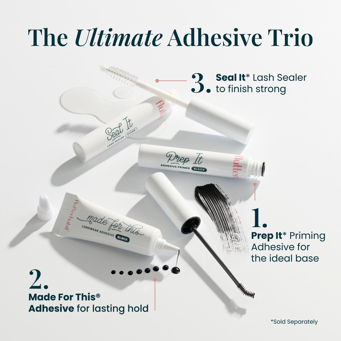 FlutterHabit adhesive trio Prep It Made for This Seal It with 10 day wear best practices