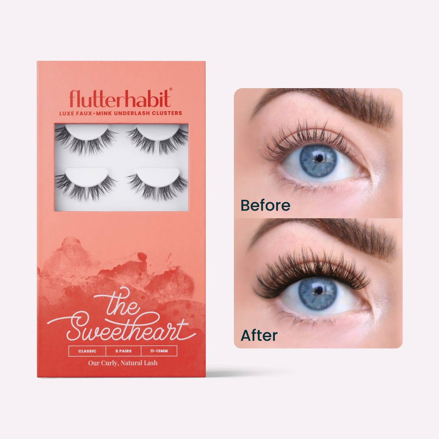 FlutterHabit The Sweetheart DIY lash clusters black 6 pairs