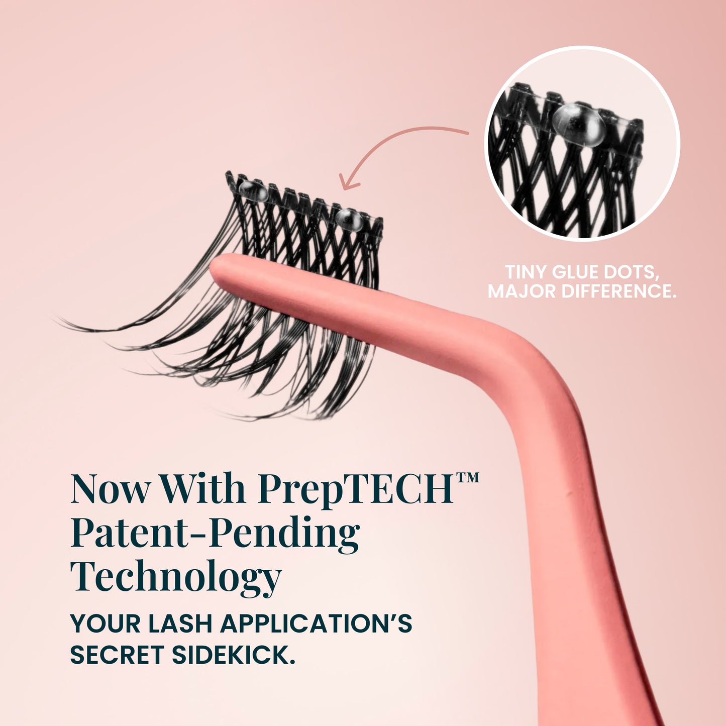PrepTECH pre-glued lash clusters with micro adhesive dots FlutterHabit