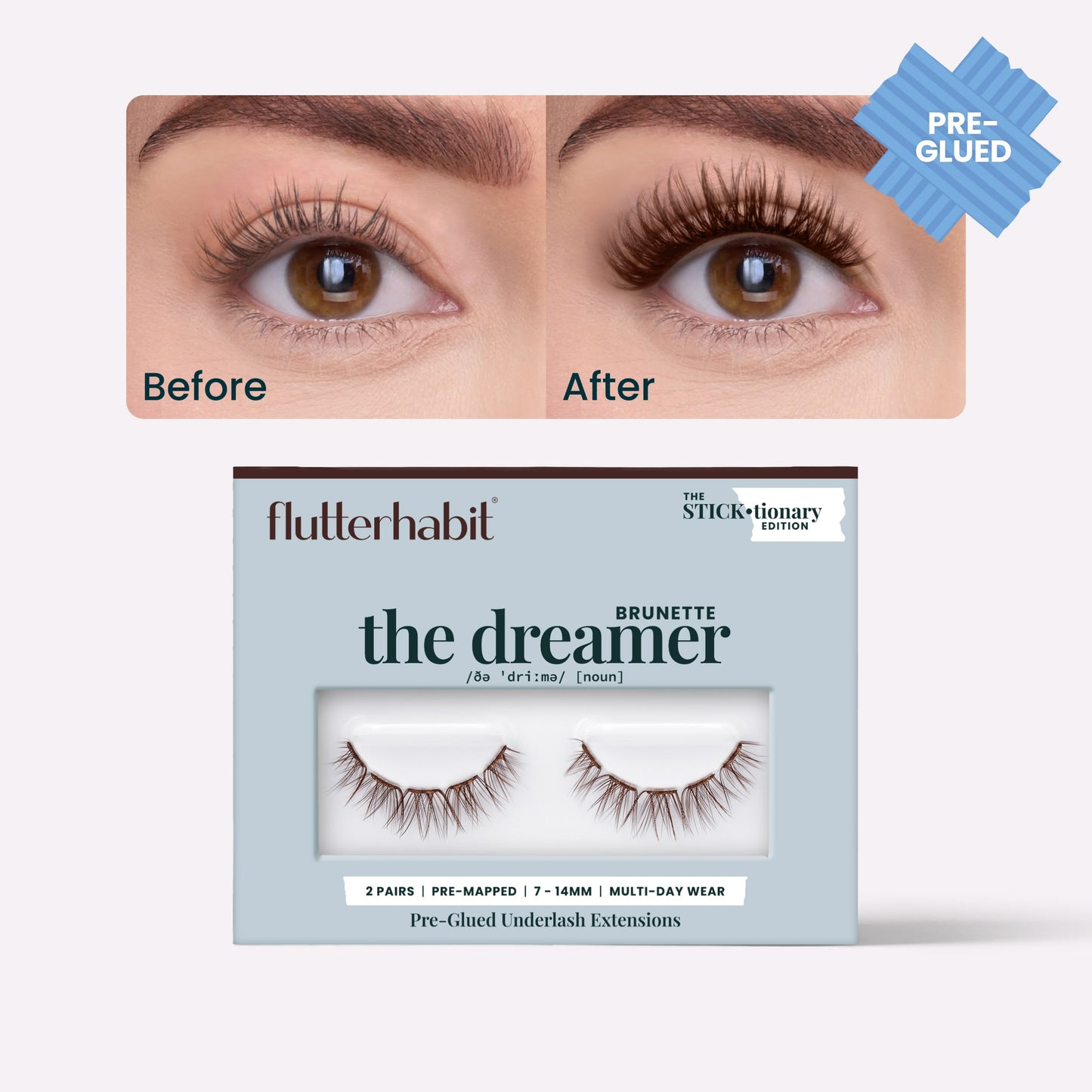 The Dreamer Brunette Pre-Glued (2 Pair) with ProTECHt™