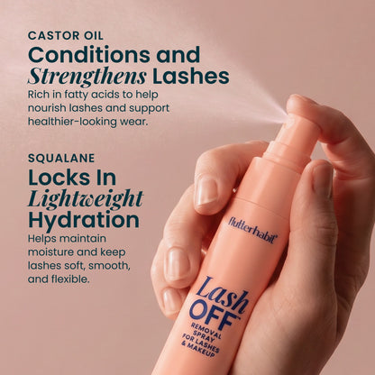 Castor oil and squalane lash conditioning removal spray