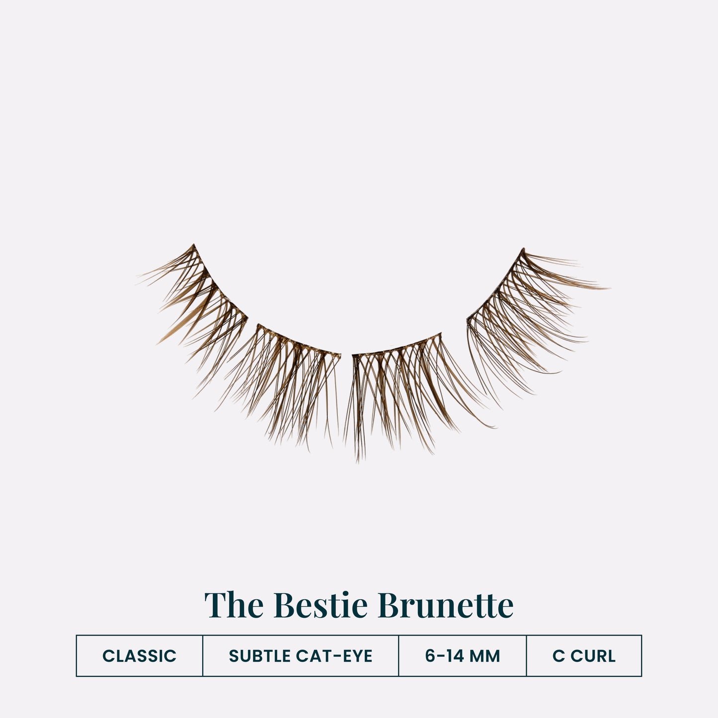 Brunette The Bestie | The Bestie Brunette lash cluster segments — classic, subtle cat-eye, 6–14mm, C curl