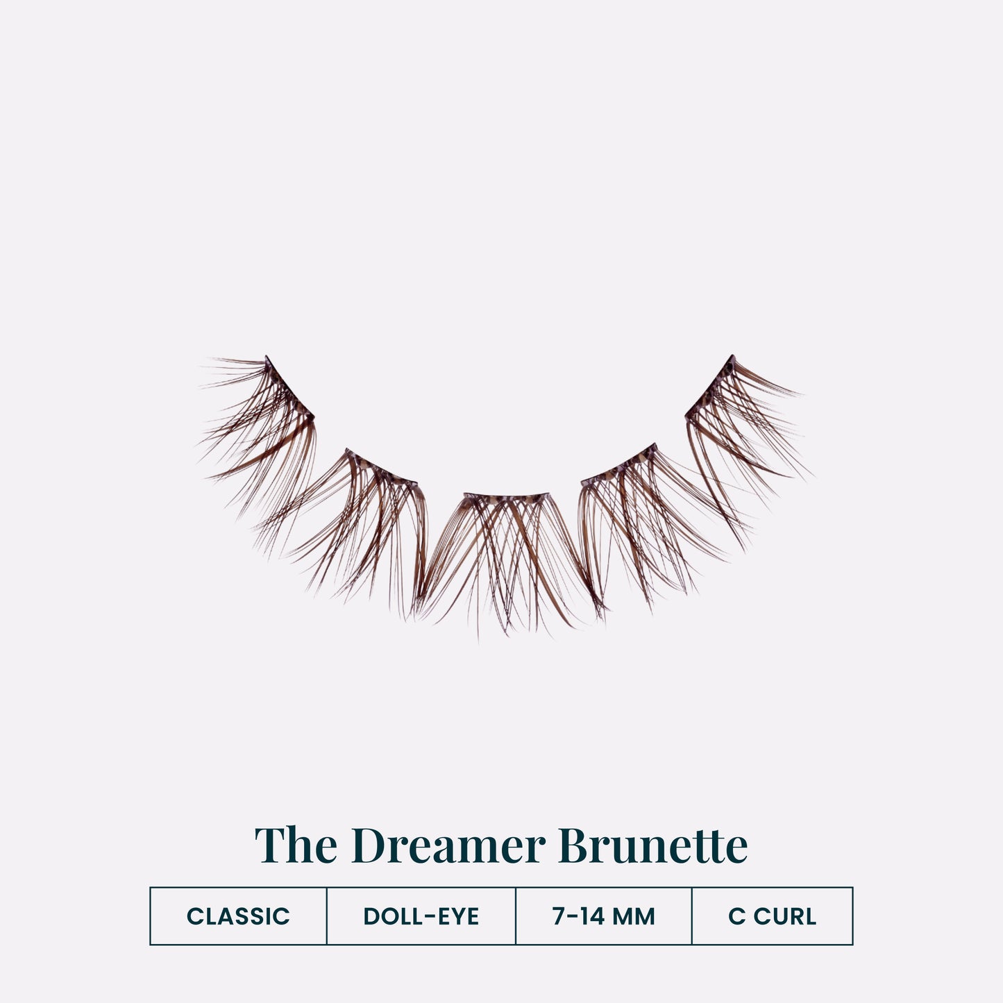 Brunette The Dreamer | The Dreamer Brunette lash cluster segments — classic, doll-eye, 7–14mm, C curl