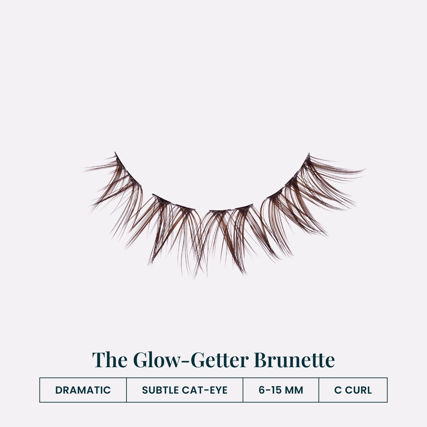 Brunette The Glow-Getter | The Glow-Getter Brunette lash cluster segments — dramatic, subtle cat-eye, 6–15mm, C curl