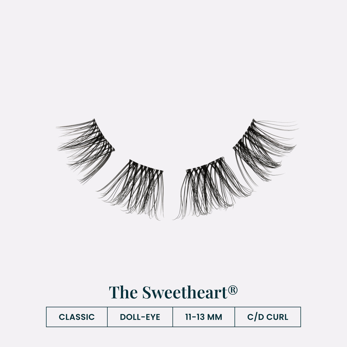 Black The Sweetheart | The Sweetheart black lash cluster segments — classic, doll-eye, 11–13mm, C/D curl