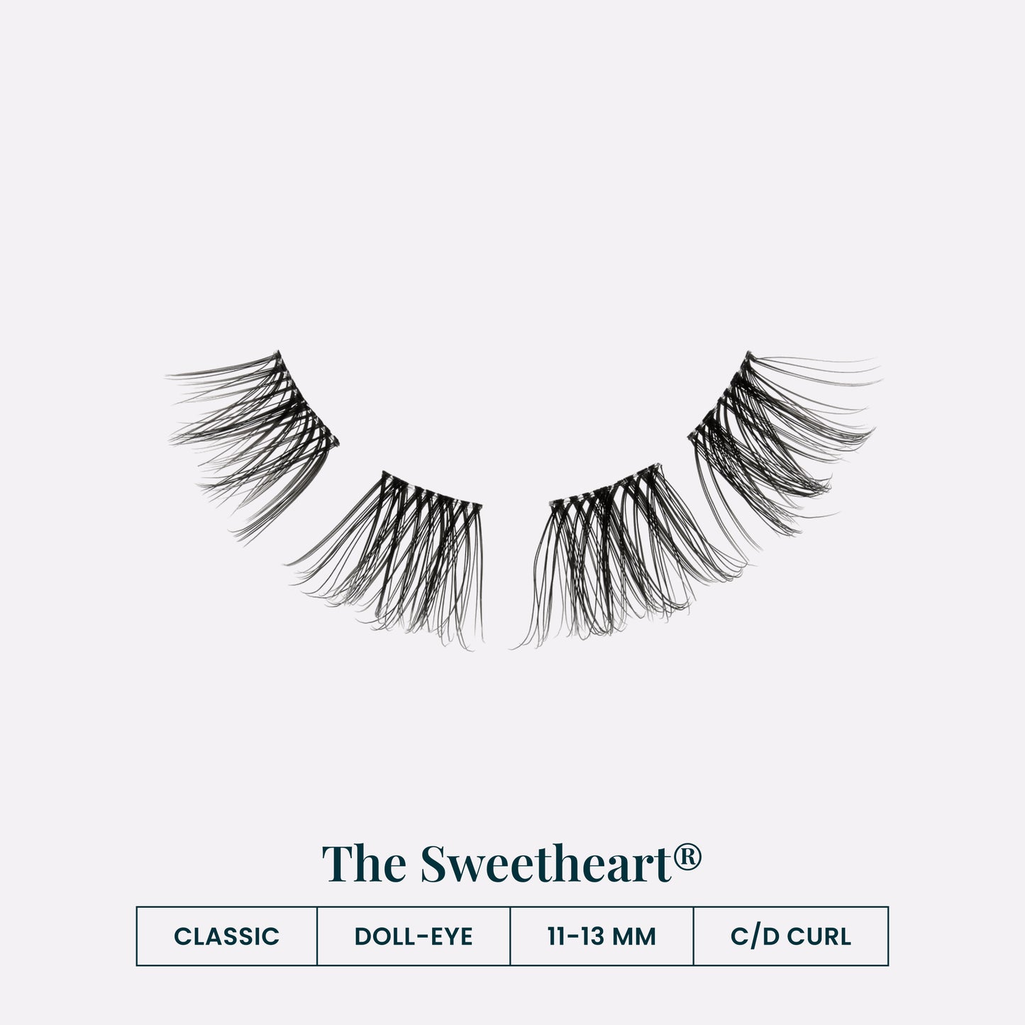 Black The Sweetheart | The Sweetheart black lash cluster segments — classic, doll-eye, 11–13mm, C/D curl