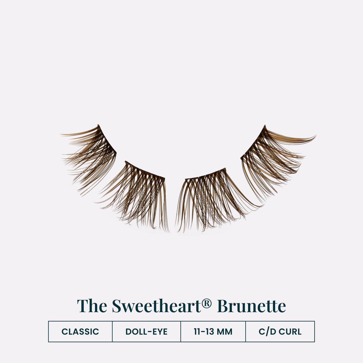 Brunette The Sweetheart | The Sweetheart Brunette lash cluster segments — classic, doll-eye, 11–13mm, C/D curl
