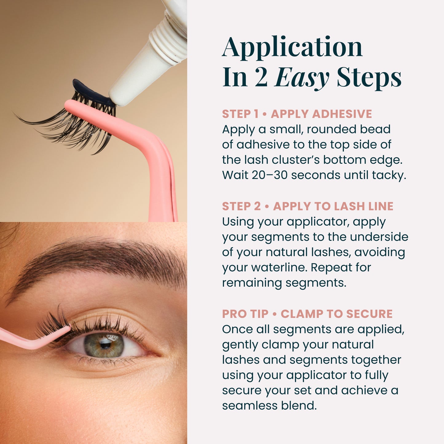 How to apply DIY lash cluster extensions in 2 easy steps — FlutterHabit lash application guide for beginners