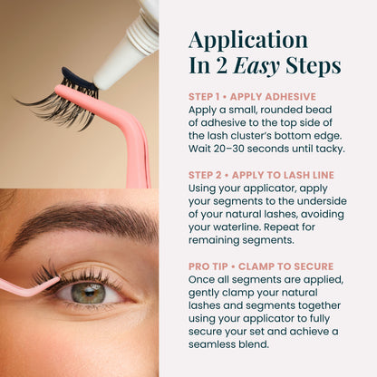 How to apply DIY lash cluster extensions in 2 easy steps — FlutterHabit lash application guide for beginners