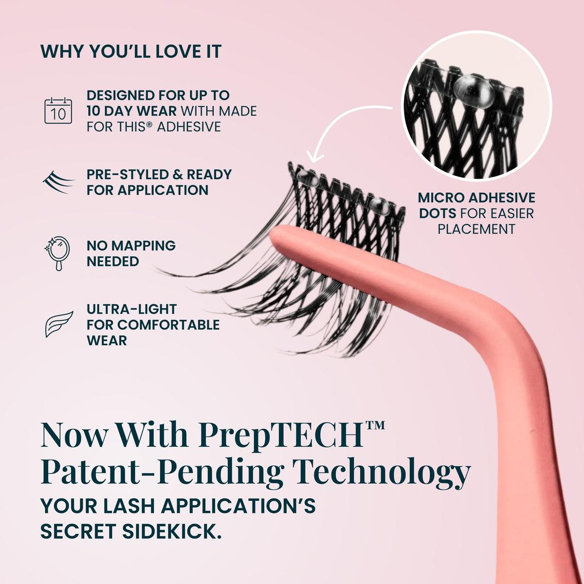 PrepTECH patent-pending lash cluster technology by FlutterHabit