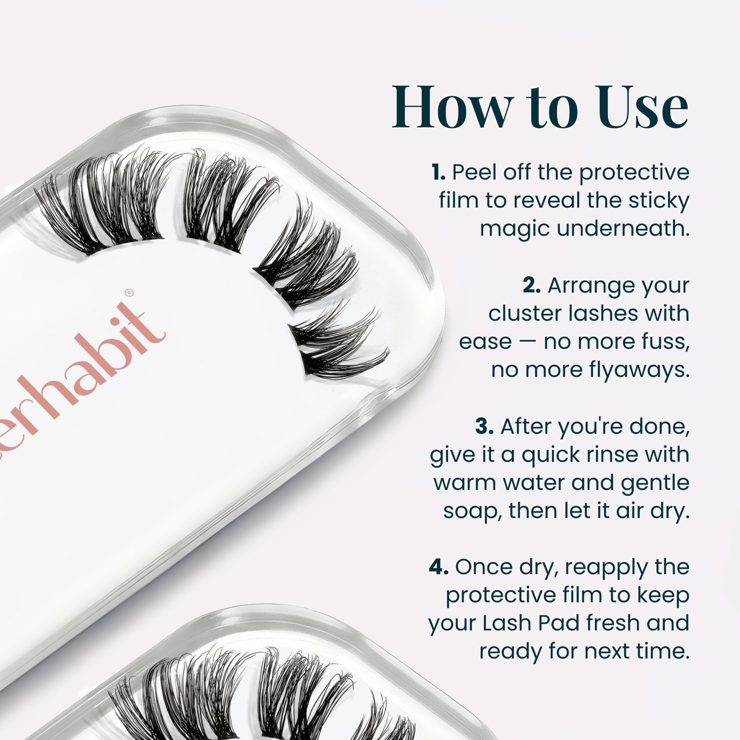 How to use FlutterHabit Lash Pad for DIY lash cluster application