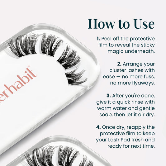 How to use FlutterHabit Lash Pad for DIY lash cluster application