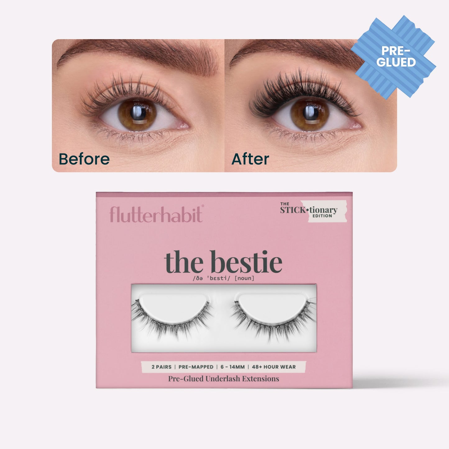 🎁 The Bestie Pre-Glued (2 Pair) with ProTECHt™ (100% off)